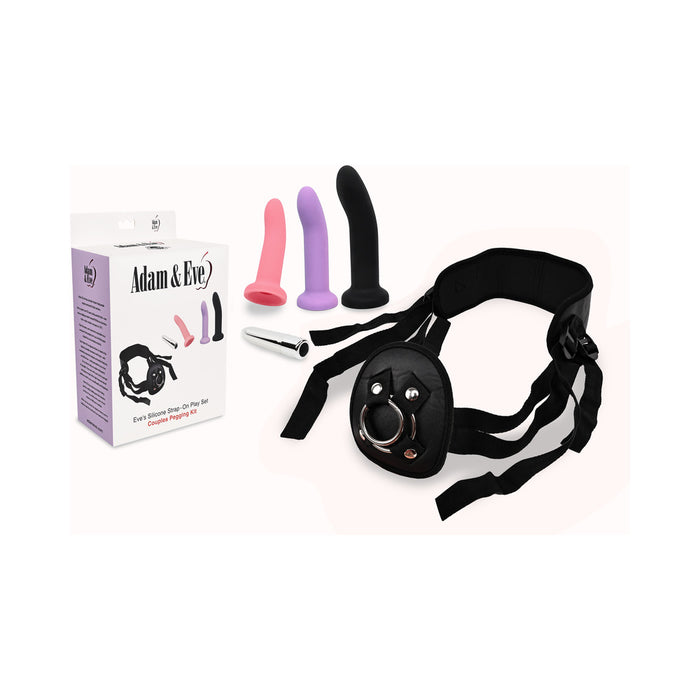 Adam & Eve Eve's Silicone Strap On Play 5-Piece Set