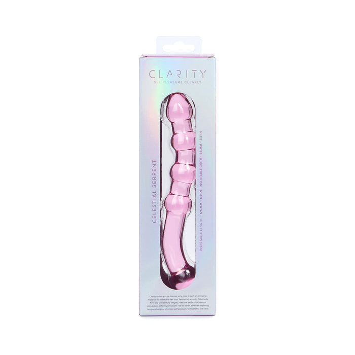 Clarity Celestial Serpent Blush Glass Dildo