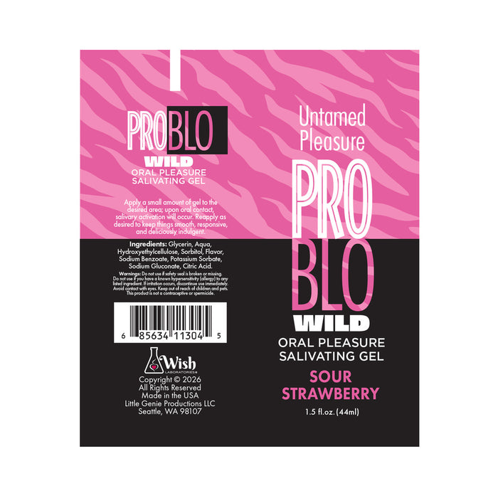ProBlo Wild Oral Pleasure Salivating Gel Sour Strawberry 1.5 oz.