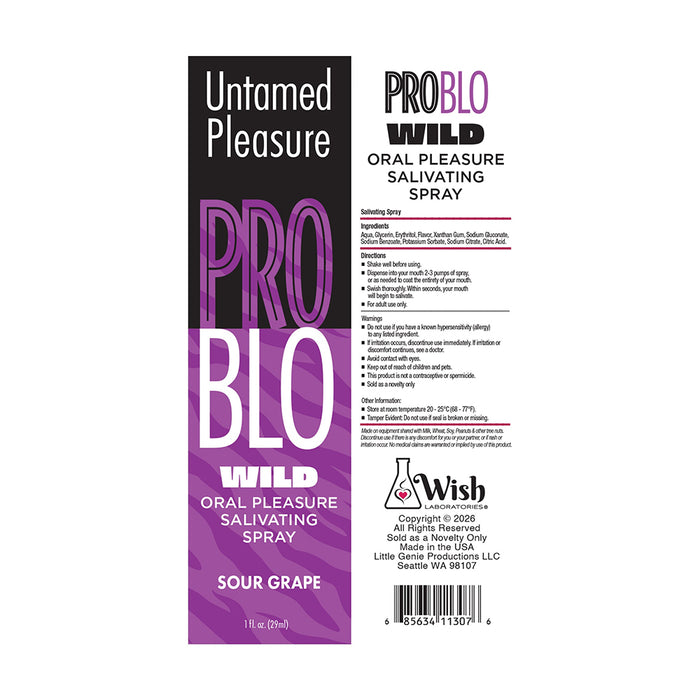 ProBlo Wild Mouthwatering Salivating Spray Sour Grape 1 oz.