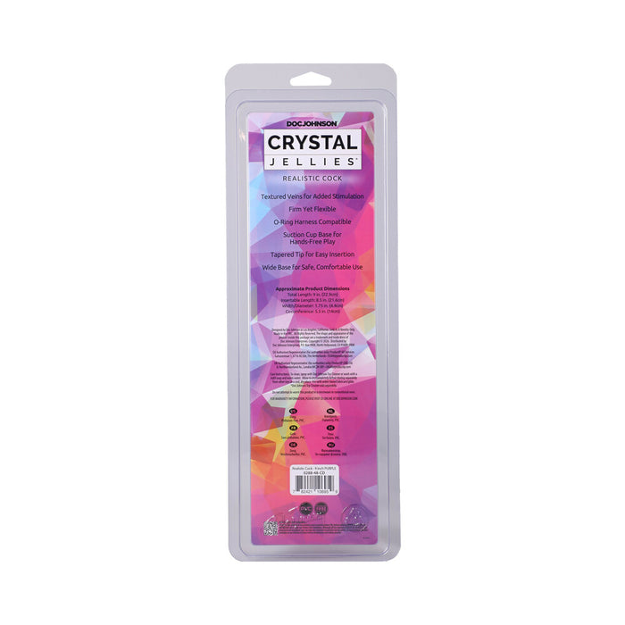 Crystal Jellies Realistic Cock 9 in. Purple