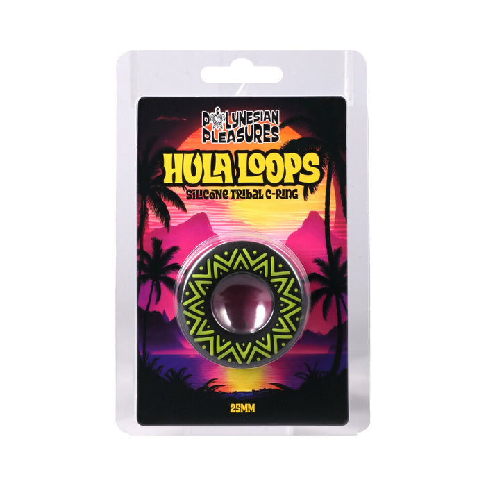 Polynesian Pleasures Hula Loops Silicone Tribal C-Ring 25mm Yellow/Black