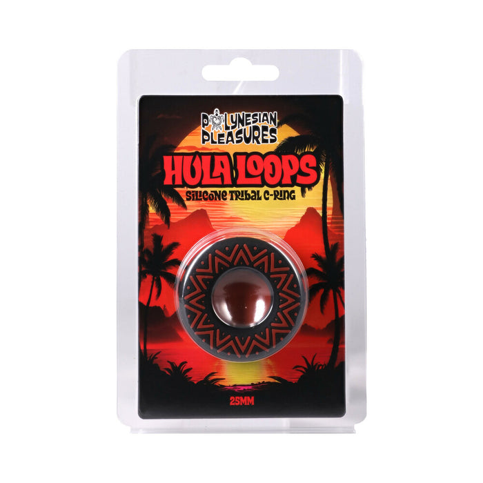Polynesian Pleasures Hula Loops Silicone Tribal C-Ring 25mm Red/Black