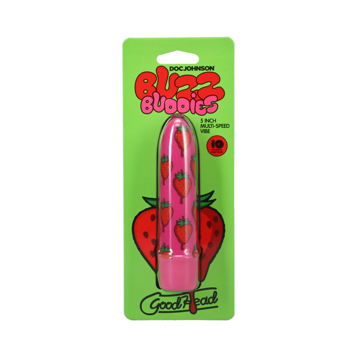 GoodHead Buzz Buddies 5 in. Muti-Speed Vibe Strawberries