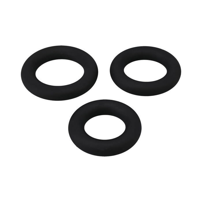 TitanMen Cushioned C-Ring 3 Piece Silicone Set Black