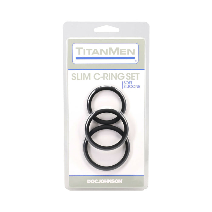 TitanMen Slim C-Ring 3 Piece Silicone Set Black