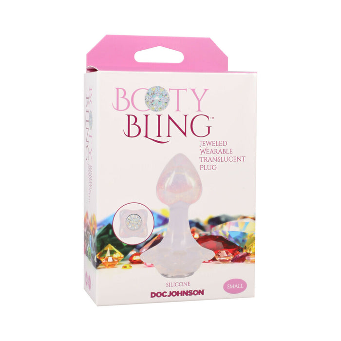 Booty Bling Jeweled Wearable Silicone Plug Small Translucent