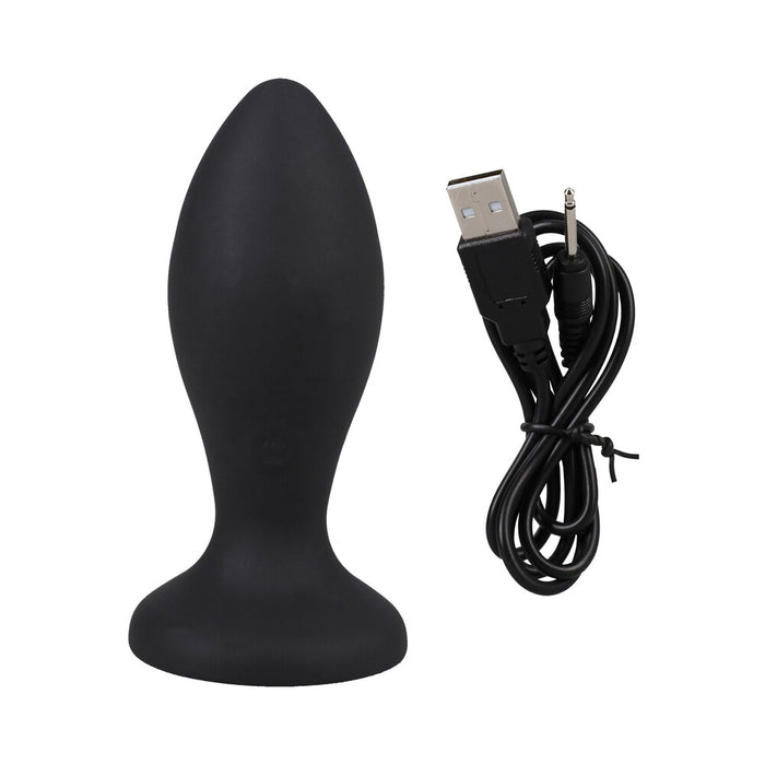 Booty Bling Jeweled Wearable Vibrating Silicone Plug 3 in. Purple