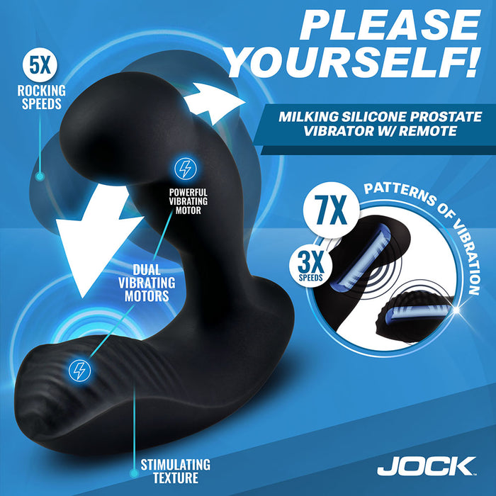 JOCK Enhancers P-Force Milking Silicone Prostate Vibrator with Remote