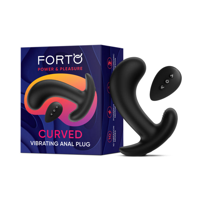 Forto Curved Vibrating Plug Black