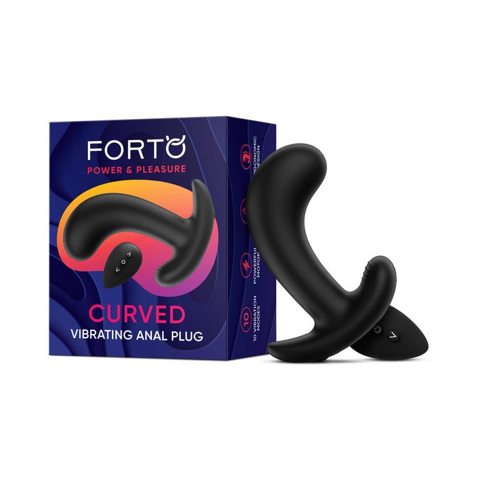Forto Curved Vibrating Plug Black