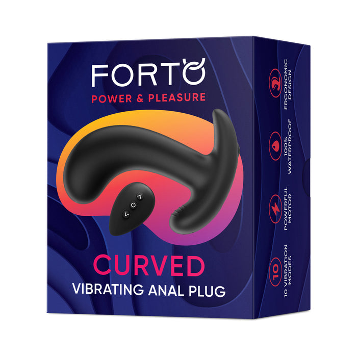 Forto Curved Vibrating Plug Black