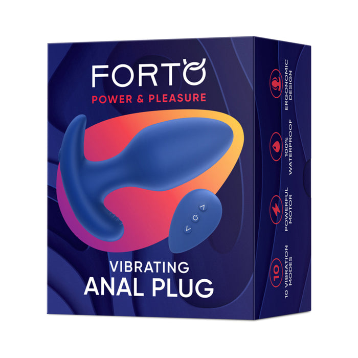 Forto Vibrating Anal Plug Blue