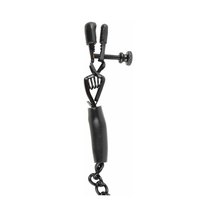 Pipedream Fetish Fantasy Series Adjustable Nipple Chain Clamps Black