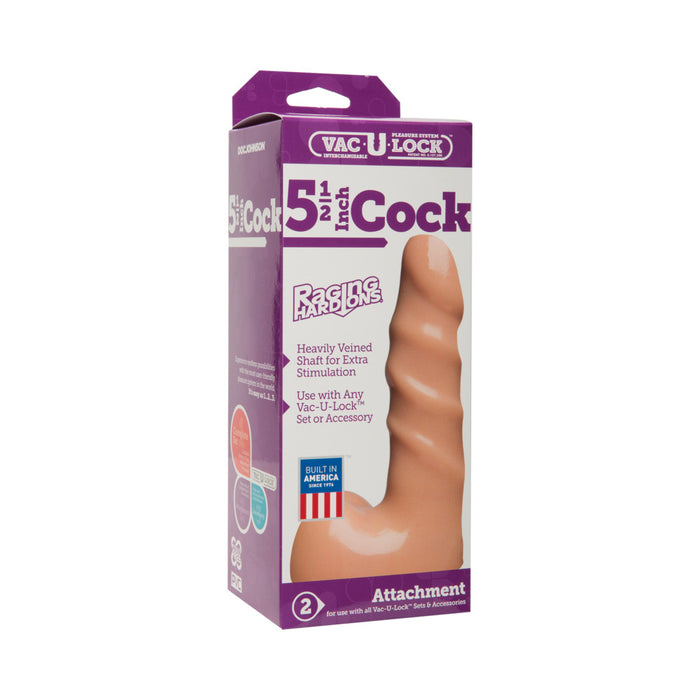 Vac-U-Lock - 5.5 Inch Cock - Raging Hard-Ons White