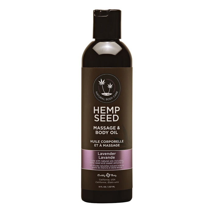 Earthly Body Hemp Seed Massage Oil Lavender 8 oz.