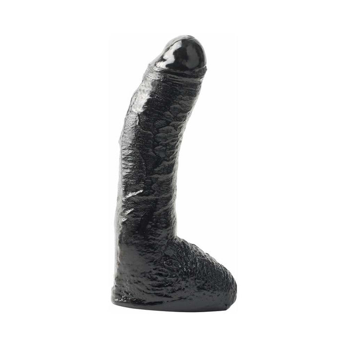 Pipedream Basix Rubber Works Fat Boy 10 in. Dildo With Balls Black
