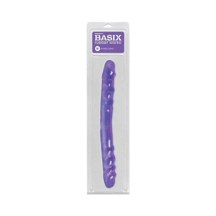 Pipedream Basix Rubber Works 16 in. Double Dong Purple