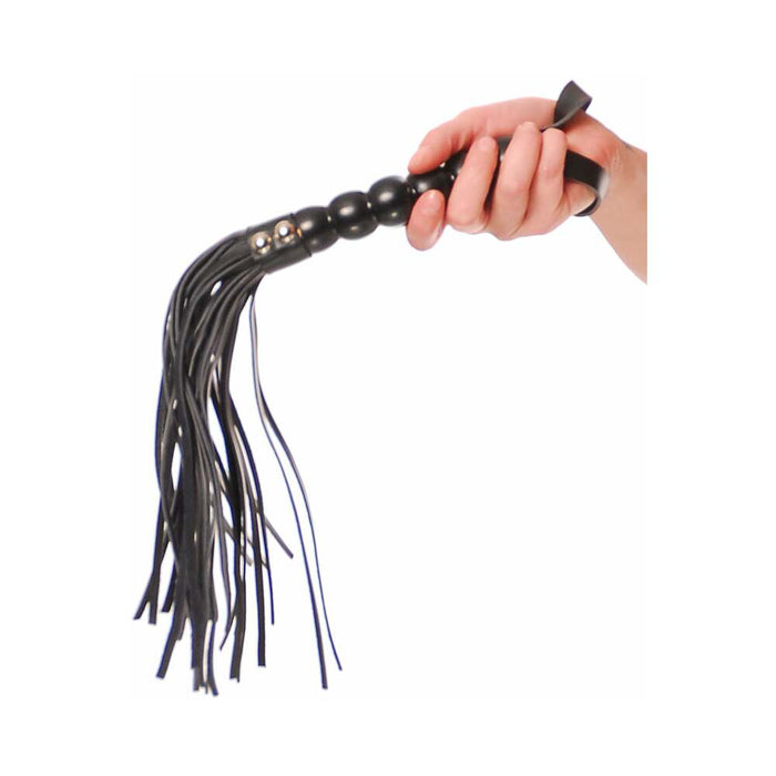 Pipedream Fetish Fantasy Series Beaded Cat-o-Nine Tails Flogger Black