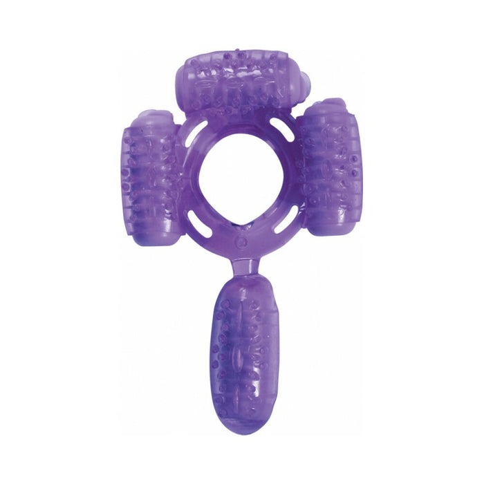 Super Quad Vibrating Cock Ring (Purple)