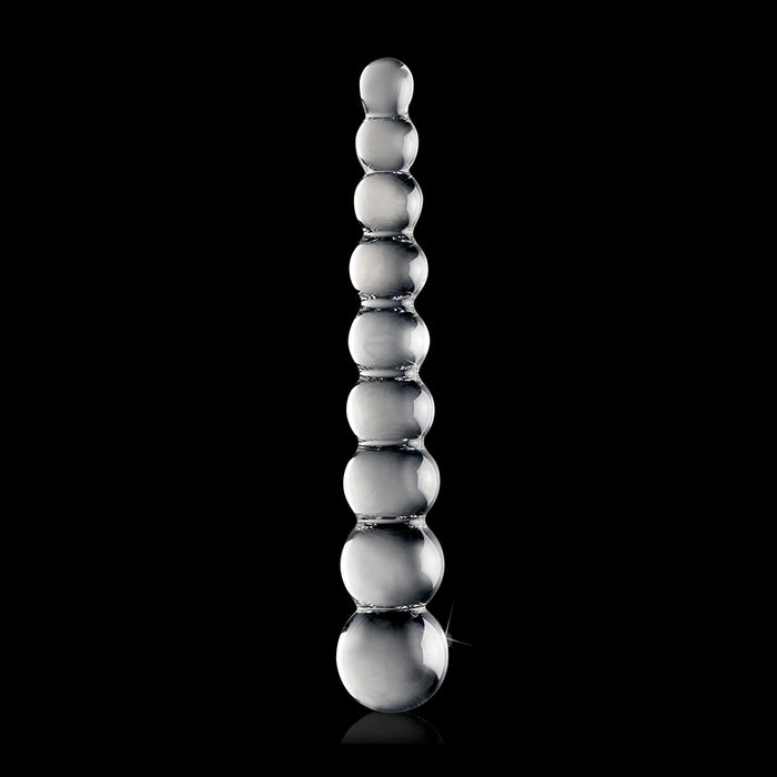 Pipedream Icicles No. 2 Beaded 8.5 in. Glass Dildo Clear