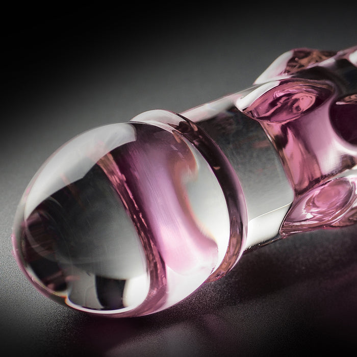 Pipedream Icicles No. 6 Textured 8.5 in. Glass Dildo Pink/Clear