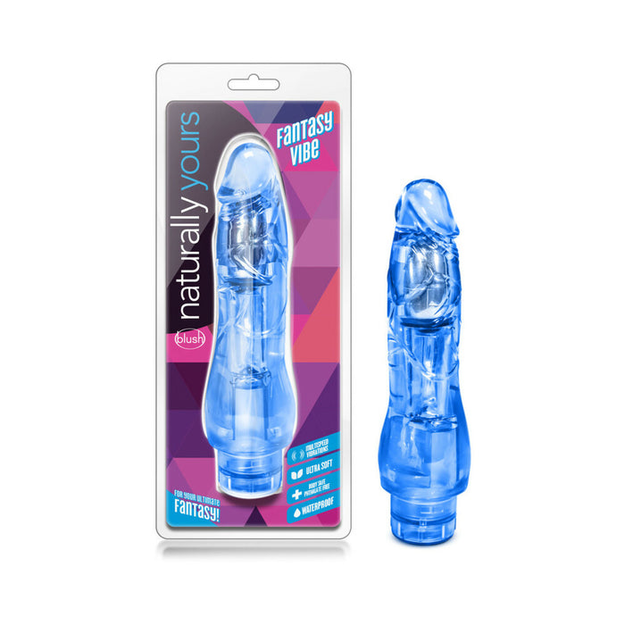 Blush Naturally Yours Fantasy Vibe Realistic 8.5 in. Vibrating Dildo Blue