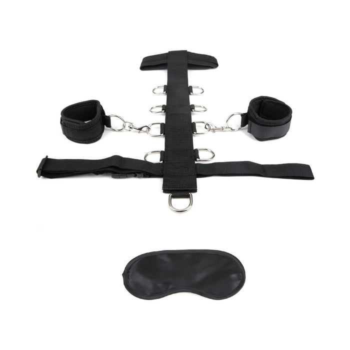 Lux Fetish 3-Piece Adjustable Neck & Wristraint Set Black