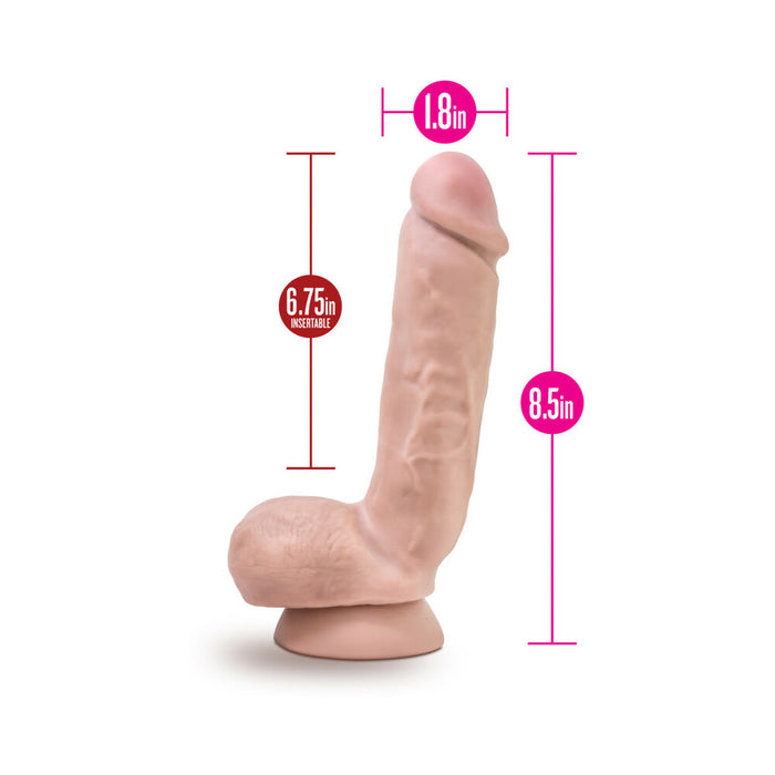 Blush X5 Hard On 8.5 in. Dildo with Balls & Suction Cup Beige