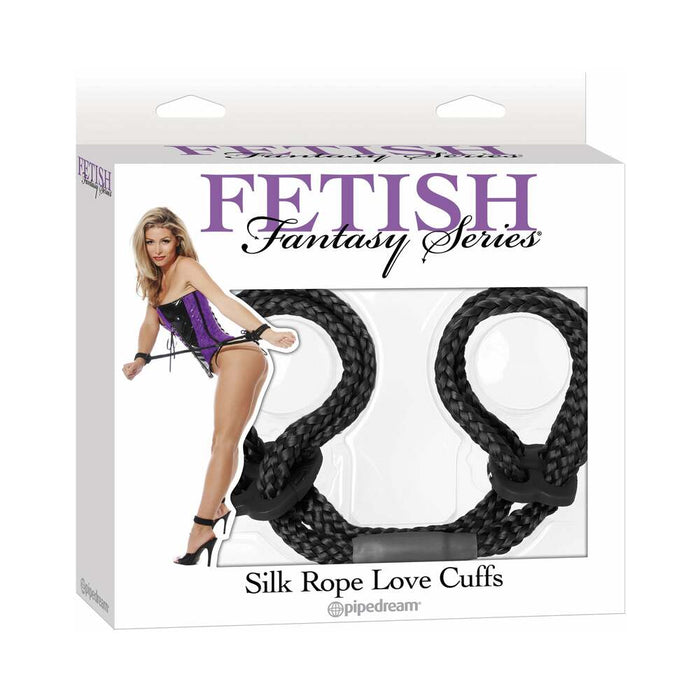 Pipedream Fetish Fantasy Series Silk Rope Love Cuffs Black