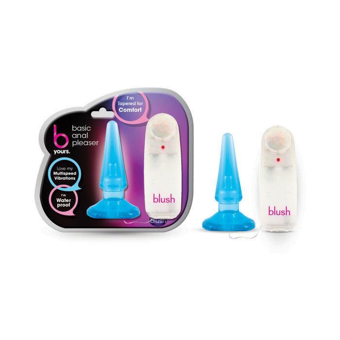 Blush B Yours Basic Anal Pleaser Remote-Controlled Vibrating Anal Plug Blue