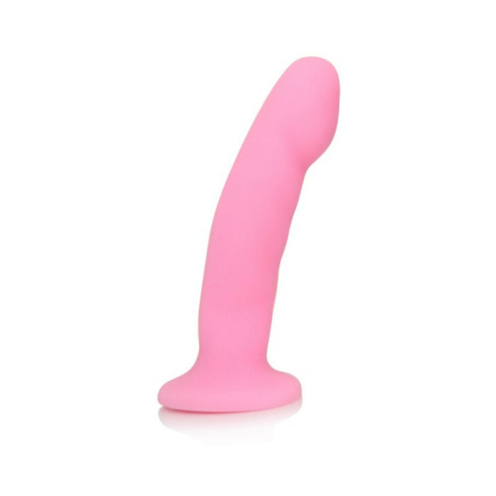 Blush Luxe Cici 6.5 in. Curved Silicone Dildo Pink