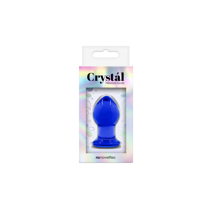 Crystal Glass Anal Plug Small Blue