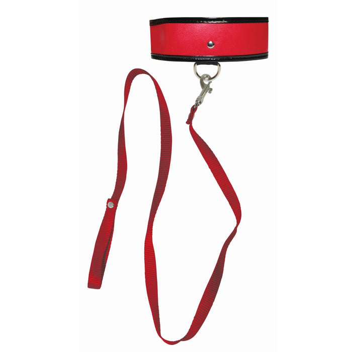 Sportsheets Sex & Mischief Adjustable Leash & Collar Red
