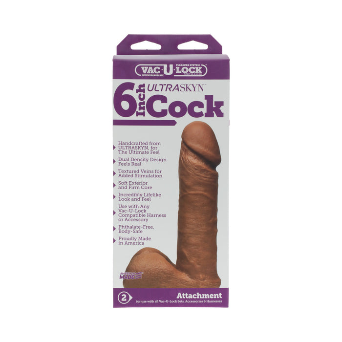 Vac-U-Lock - 6-Inch ULTRASKYN Cock Brown