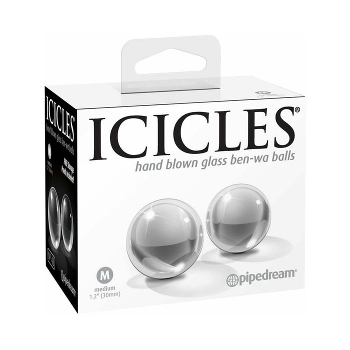 Pipedream Icicles No. 42 2-Piece Glass Ben-Wa Balls Medium Clear