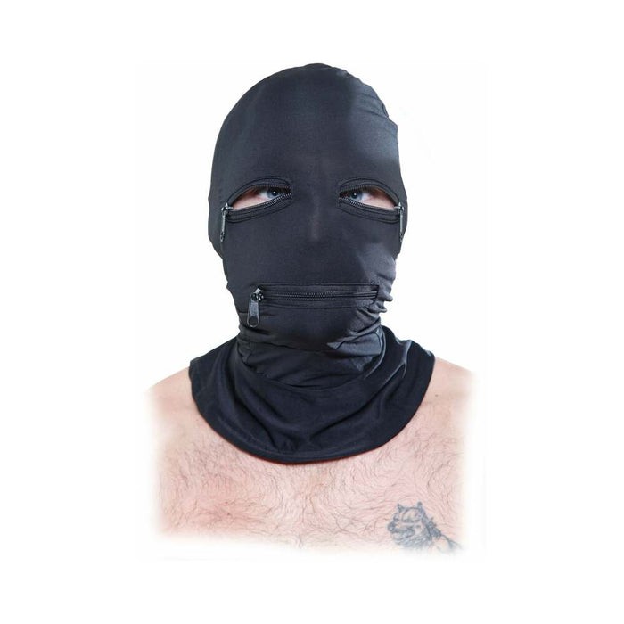 Pipedream Fetish Fantasy Series Zipper Face Hood Black