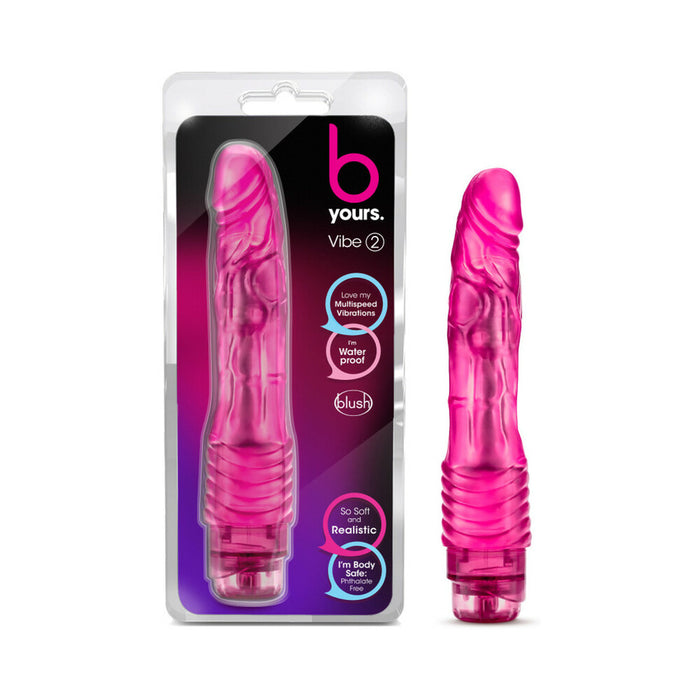 Blush B Yours Vibe 2 Realistic 9 in. Vibrating Dildo Pink