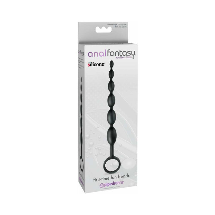 Pipedream Anal Fantasy Collection Silicone First-Time Fun Beads Black