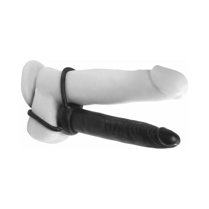 Pipedream Anal Fantasy Collection Double Trouble 6 in. Dual-Entry Strap-On Dildo Black