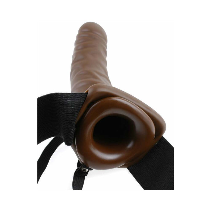 Pipedream Fetish Fantasy Series 8 in. Vibrating Hollow Strap-On Brown/Black