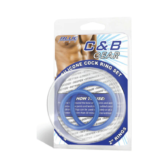 Blue Line C & B Gear 3-Piece Silicone Cock Ring Set Blue