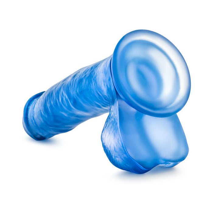 Blush B Yours Sweet 'n Hard 1 Realistic 7 in. Dildo with Balls & Suction Cup Blue