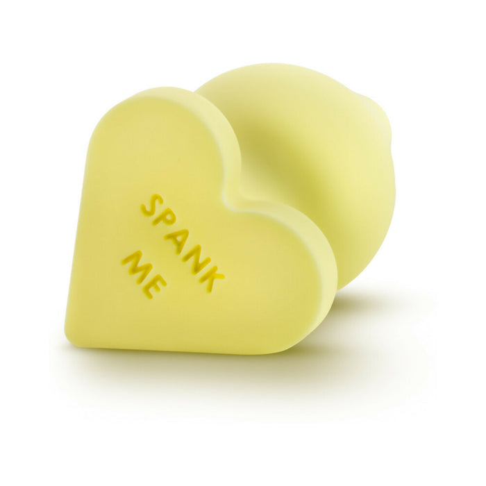 Blush Play with Me Naughty Candy Hearts 'Spank Me' Anal Plug Yellow