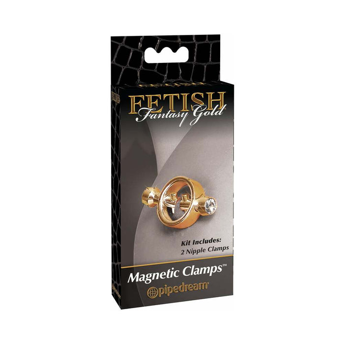 Pipedream Fetish Fantasy Gold Magnetic Nipple Clamps Gold