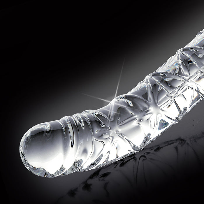 Pipedream Icicles No. 60 Curved Ribbed 6.5 in. Glass Dildo Clear