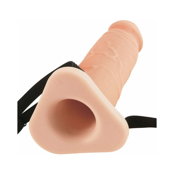 Pipedream Fantasy X-tensions 8 in. Silicone Hollow Extension With Adjustable Straps Beige