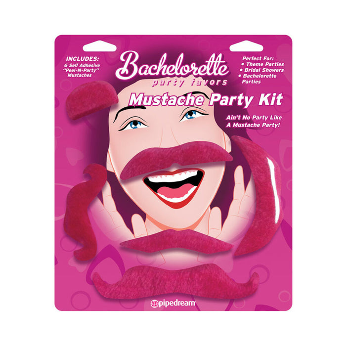 Pipedream Bachelorette Party Favors 6-Piece Mustache Party Kit Pink