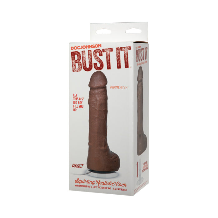 Bust It Squirting Realistic Cock Brown w/1oz Nut Butter
