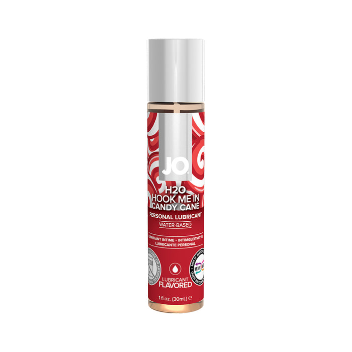 JO Naughty or Nice Gift Set Candy Cane & Gingerbread Flavored Water-Based Lubricant 2-Pack